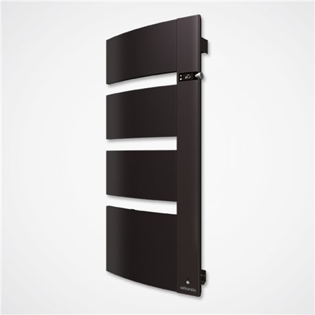 Sèche serviette électrique Sensium 750+1000 Watts, Mât à droite Noir