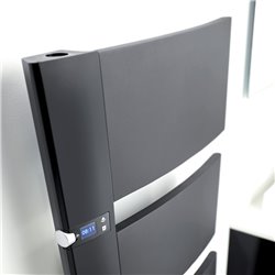 Sèche serviette électrique Sensium 750+1000 Watts, Mât à gauche Noir
