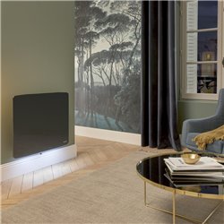 Radiateur à inertie Verali, 1500 Watts Horizontal Noir Brillant