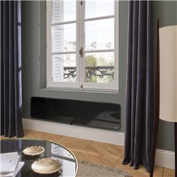 Radiateur à inertie Verali, 1500 Watts Plinthe Noir Brillant