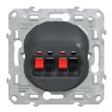 Prise haut parleur 2 sorties Ovalis S340488 Anthracite 2 sorties