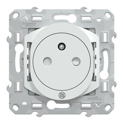 Prise de courant affleurante 2P+T 16A Ovalis S300052 Blanc antibactérien 