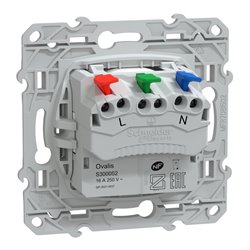 Prise de courant affleurante 2P+T 16A Ovalis S300052 Blanc antibactérien 