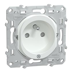 Prise de courant à puits 2P+T Ovalis S300059 Blanc antibactérien 