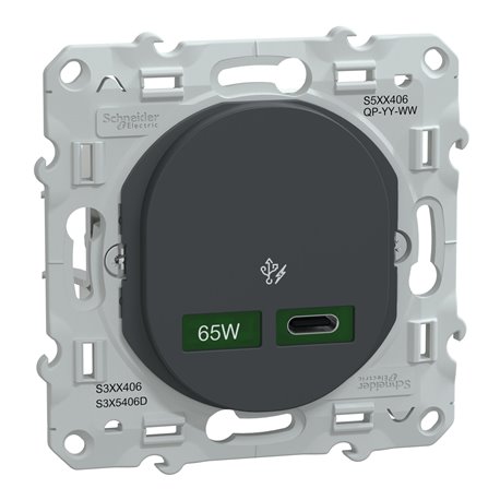 Chargeur USB-C 65W Ovalis S340406 Anthracite Chargeur USB-C 65W Ovalis S340406 Anthracite