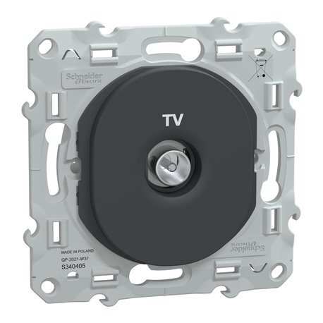 Prise TV simple Ovalis S340405 Anthracite 