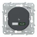 Chargeur USB type A 7,5W + type C 45W Ovalis S340403 Anthracite 