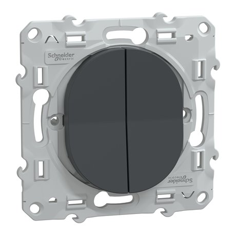 Combiné va et vient + poussoir Ovalis S340285 Anthracite Combiné va et vient + poussoir Ovalis S340285 Anthracite