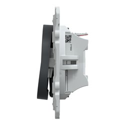 Poussoir à fermeture 10AX lumineux Led bleu Ovalis S340276 Anthracite 