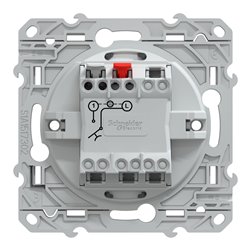 Poussoir à fermeture 10AX lumineux Led bleu Ovalis S340276 Anthracite 