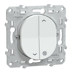 Interrupteur 2 boutons pour volet roulant 3x2 bornes auto Ovalis S300208 Blanc antibactérien 