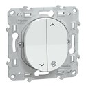 Interrupteur 2 boutons pour volet roulant 3x2 bornes auto Ovalis S300208 Blanc antibactérien 