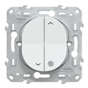 Interrupteur 2 boutons pour volet roulant 3x2 bornes auto Ovalis S300208 Blanc antibactérien 