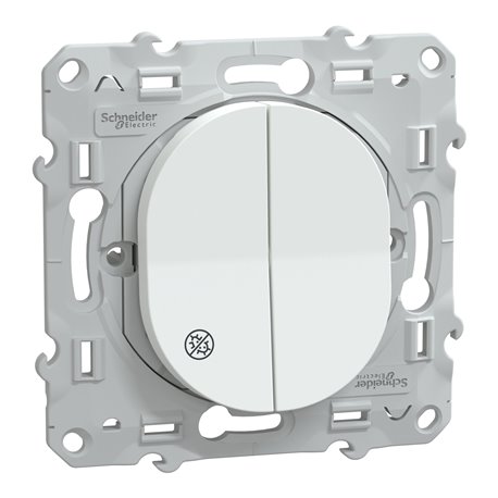 Double va-et-vient 3x2 bornes auto Ovalis S300214 Blanc antibactérien 