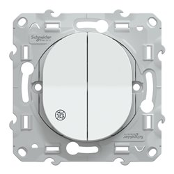 Double va-et-vient 3x2 bornes auto Ovalis S300214 Blanc antibactérien 