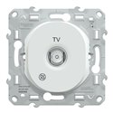 Prise TV simple Ovalis S300405 Blanc antibactérien 