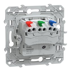 Prise de courant affleurante 2P+T Ovalis S320052C Blanc 