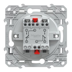 Combiné va et vient + poussoir 3x2 bornes auto Ovalis S320285 Blanc 