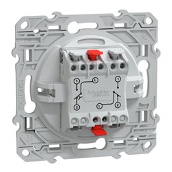 Combiné va et vient + poussoir 3x2 bornes auto Ovalis S320285 Blanc 