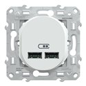 Double chargeur USB A+A - 10,5W - 5V - 2,1 A max Ovalis S320407 Blanc 