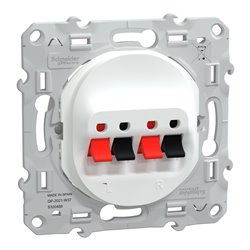 Prise haut parleur Ovalis S320488 Blanc 2 sorties 