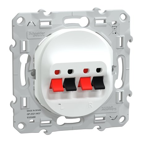 Prise haut parleur Ovalis S320488 Blanc 2 sorties 