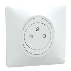 Prise de courant affleurante 2P+T Ovalis S321052 Blanc 