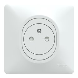 Prise de courant affleurante 2P+T Ovalis S321052 Blanc 