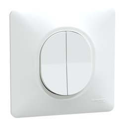 Double va-et-vient 3x2 bornes auto Ovalis S321214 Blanc 