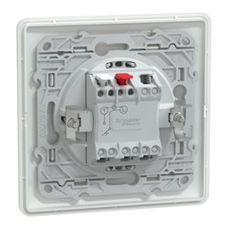 Poussoir à fermeture 10AX lumineux Led bleu basse conso Ovalis S321276 Blanc 