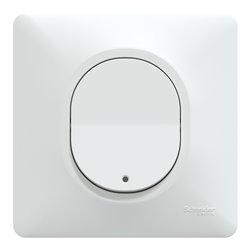 Poussoir à fermeture 10AX lumineux Led bleu basse conso Ovalis S321276 Blanc 