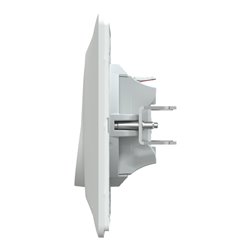 Poussoir à fermeture 10AX lumineux Led bleu basse conso Ovalis S321276 Blanc 
