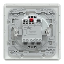 Poussoir à fermeture 10AX lumineux Led bleu basse conso Ovalis S321276 Blanc 