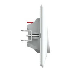 Poussoir à fermeture 10AX lumineux Led bleu basse conso Ovalis S321276 Blanc 