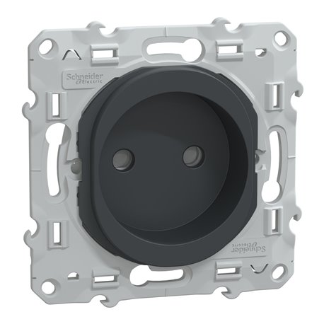 Prise de courant sans terre 2P 16A avec éclipse Ovalis S340033 Anthracite Prise de courant sans terre 2P 16A avec éclipse Ovalis S340033 Anthracite