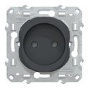 Prise de courant sans terre 2P 16A avec éclipse Ovalis S340033 Anthracite 