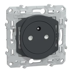 Prise de courant affleurante 2P+T Ovalis S340052C Anthracite 