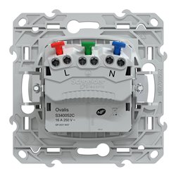Prise de courant affleurante 2P+T Ovalis S340052C Anthracite 