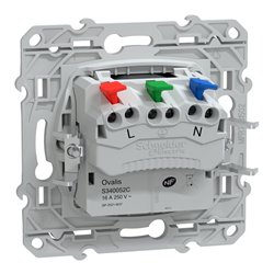 Prise de courant affleurante 2P+T Ovalis S340052C Anthracite 