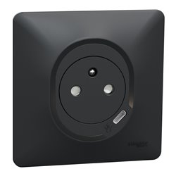 Prise 2P+T affleurante avec USB-C puissance 10.5W Ovalis S340089 Anthracite 