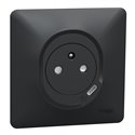 Prise 2P+T affleurante avec USB-C puissance 10.5W Ovalis S340089 Anthracite 