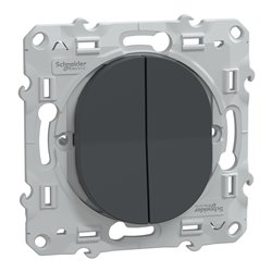 Double poussoir Ovalis S340216 Anthracite 