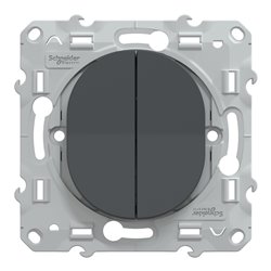 Double poussoir Ovalis S340216 Anthracite 
