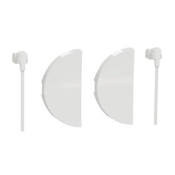 2 demi enjoliveur et 2 LED bleu Odace S520298 Blanc 
