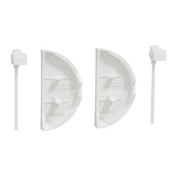 2 demi enjoliveur et 2 LED bleu Odace S520298 Blanc 