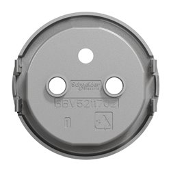 Enjoliveur seul prise de courant 2P+T Odace S530659 Aluminium 