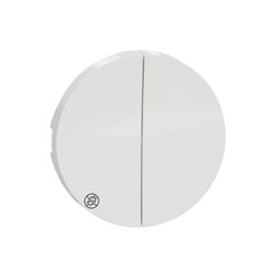 Enjoliveur seul double va-et-vient et double poussoir Odace S500614 Blanc antibactérien 
