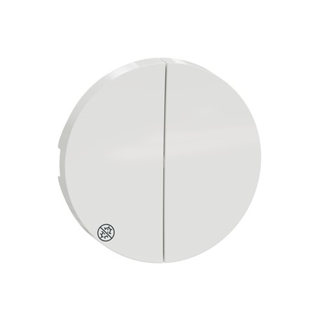 Enjoliveur seul double va-et-vient et double poussoir Odace S500614 Blanc antibactérien 