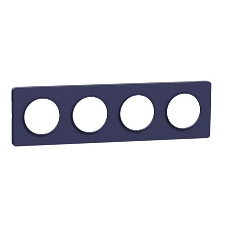Plaque de finition Odace Touch S550808 Bleu cobalt 4 postes Plaque de finition Odace Touch S550808 Bleu cobalt 4 postes