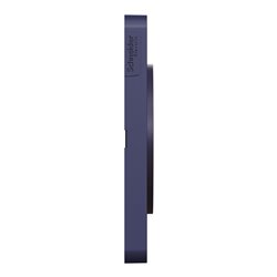 Plaque de finition Odace Touch S550806KY Kvadrat en tissus Ocre et liseré bleu cobalt 3 postes